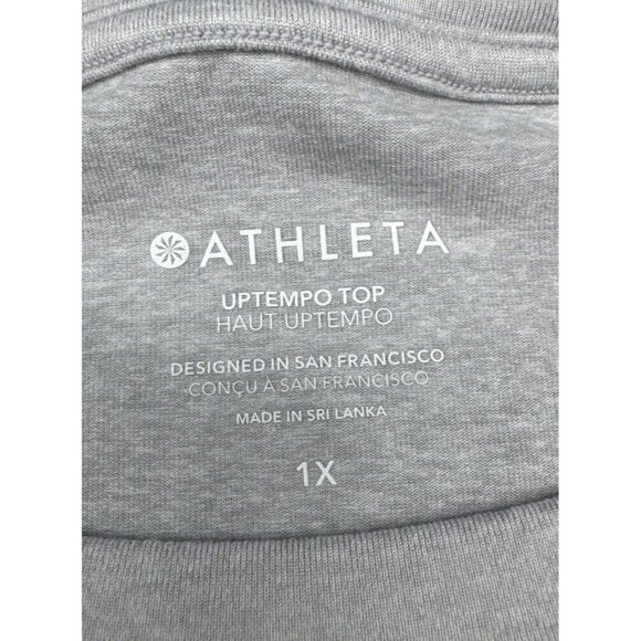 Athleta Women’s Athletic L/S Gray Uptempo Top Shirt Tee Thumbholes Sz 1X. NEW - Picture 6 of 12